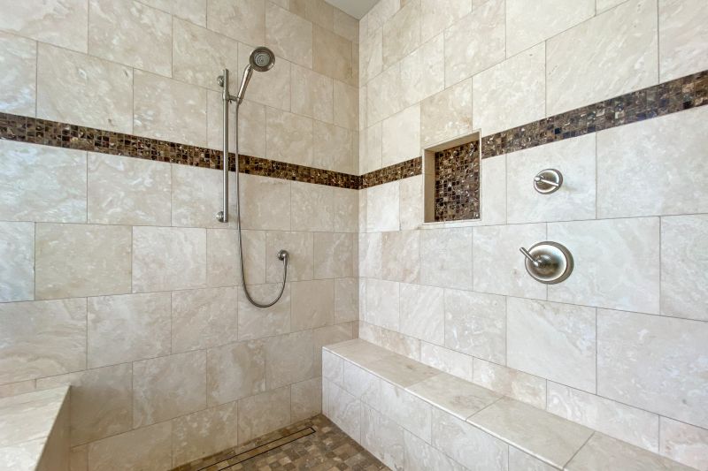 Walk-in Shower with Mosaic Tile Accent