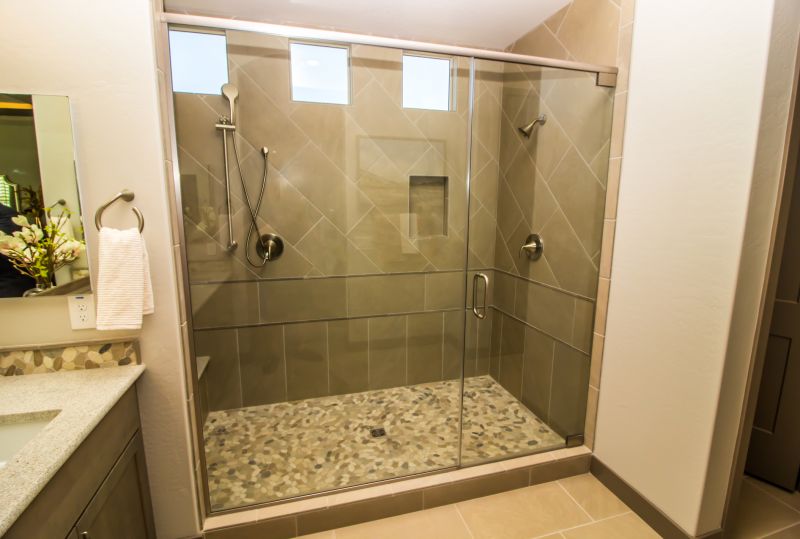 Open Shower with Frameless Door